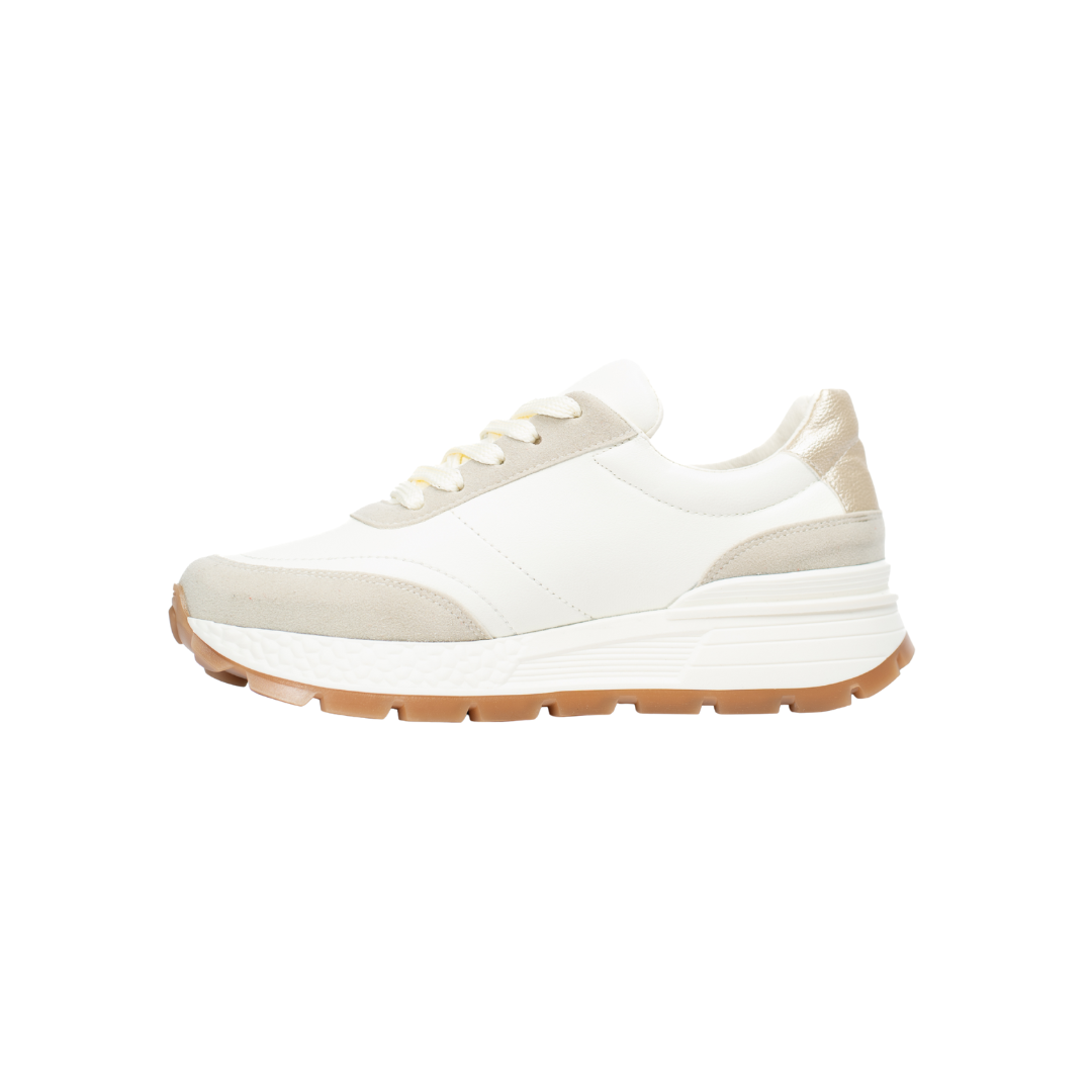 Sneakers Rumba Blancos con Estrella Dorada y Suela de caucho
