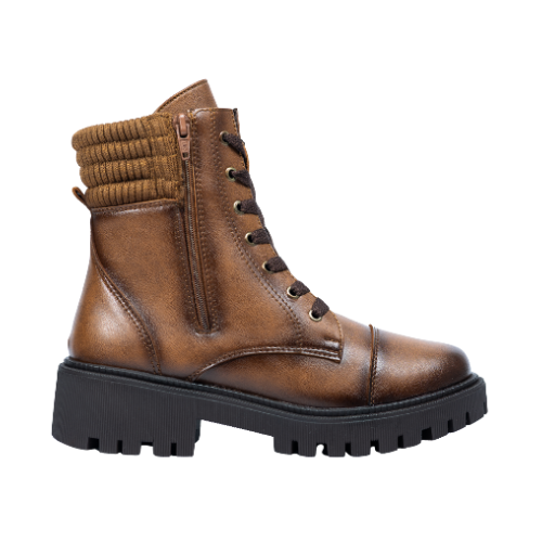 Botas Negras Bilbao con Cordones En Ecocuero