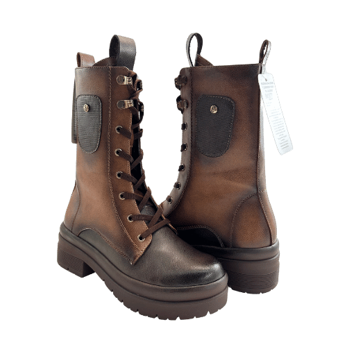 🤎 Botas de Ecocuero Marrón con Cordones - Estilo Rústico y Audaz ✨