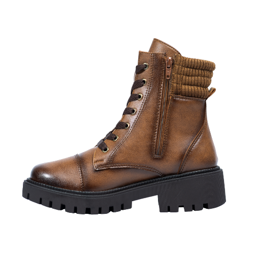 Botas Negras Bilbao con Cordones En Ecocuero