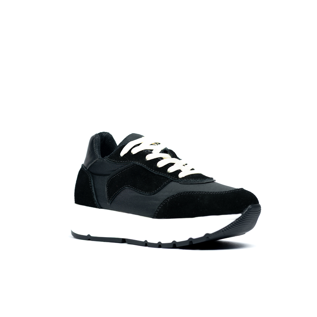 Sneakers Burdeos en Gamuza con Suela Chunky