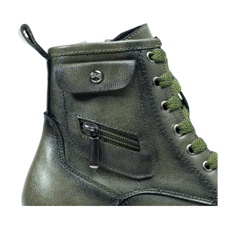 🖤 Botas Madrid de Ecocuero Verdes Oscuro con Cordones - Estilo Moderno y Audaz