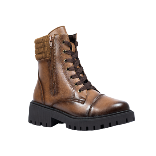 Botas Negras Bilbao con Cordones En Ecocuero