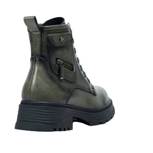 🖤 Botas Madrid de Ecocuero Verdes Oscuro con Cordones - Estilo Moderno y Audaz