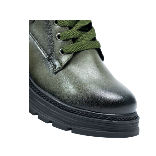 🖤 Botas Madrid de Ecocuero Verdes Oscuro con Cordones - Estilo Moderno y Audaz