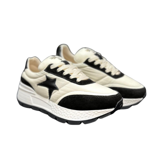Sneakers Rumba Blancos con Estrella Dorada y Suela de caucho
