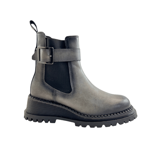 Botas de Ecocuero Grises con Hebilla - Estilo Urbano y Sofisticado ✨