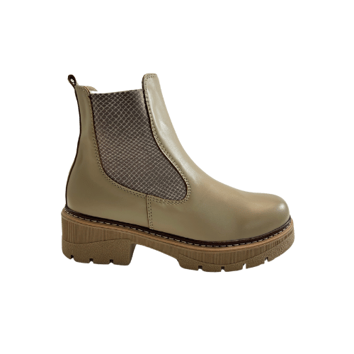 🌾 Botas Chelsea Beige con Detalles de Malla - Elegancia Moderna y Sofisticada