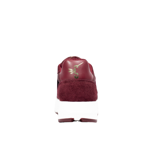 Sneakers Burdeos en Gamuza con Suela Chunky