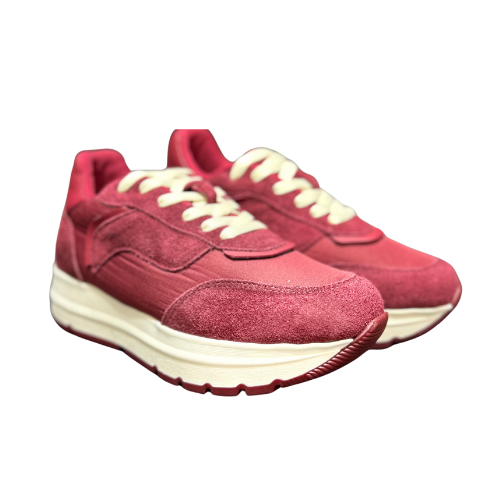 Sneakers Burdeos en Gamuza con Suela Chunky