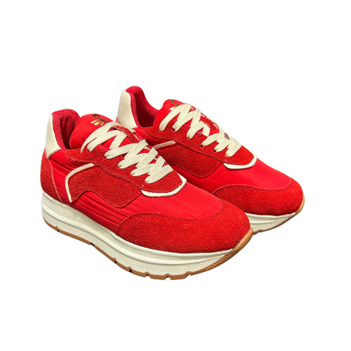 Sneakers Burdeos en Gamuza con Suela Chunky