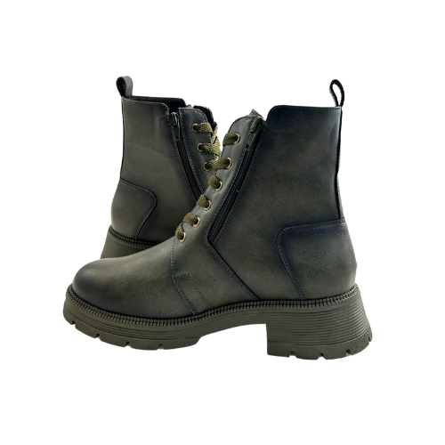 🖤 Botas Bilbao de Ecocuero Verdes Oscuro con Cordones -